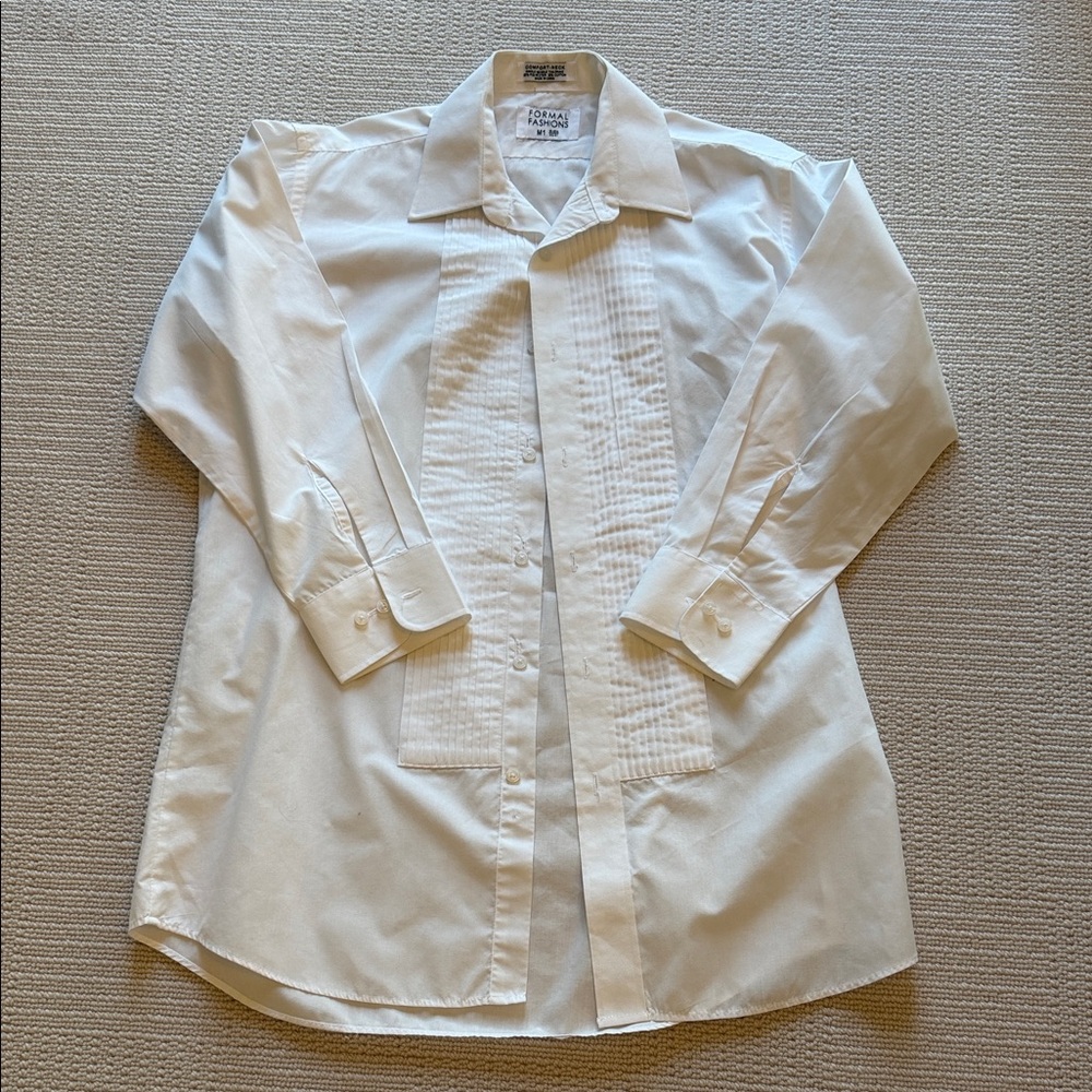 Men's White Tuxedo Dress Shirt Neck 15-15 1/2 Sleeves 30/31